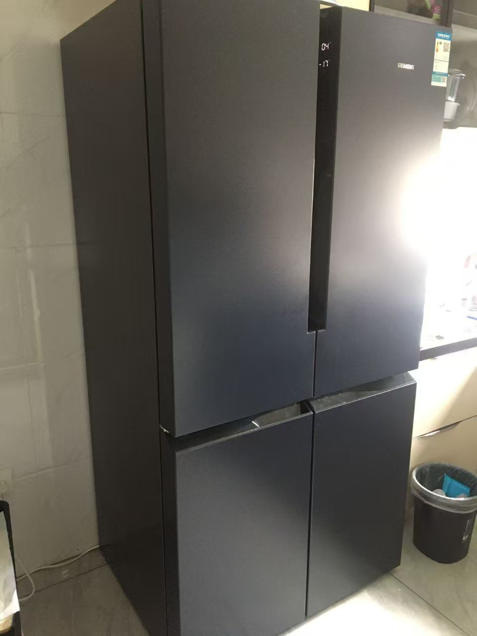 [官方正品]西门子605升十字四开对开门家用冰箱超大容量一级无霜冷藏保鲜大怪兽湖蕴蓝K56L56CMEC晒单图