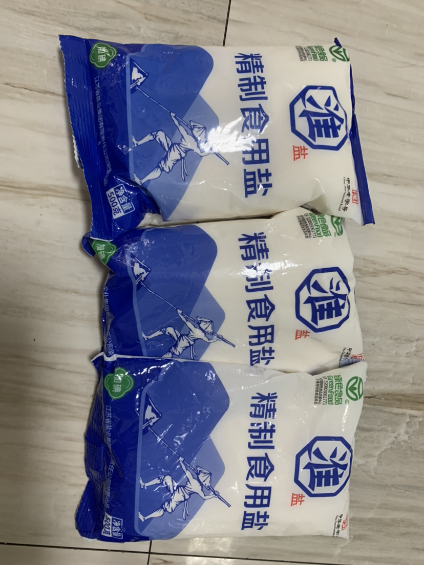 淮盐绿色精制家用食用盐500g*3袋井矿盐巴盐焗泡菜腌制加碘食盐晒单图