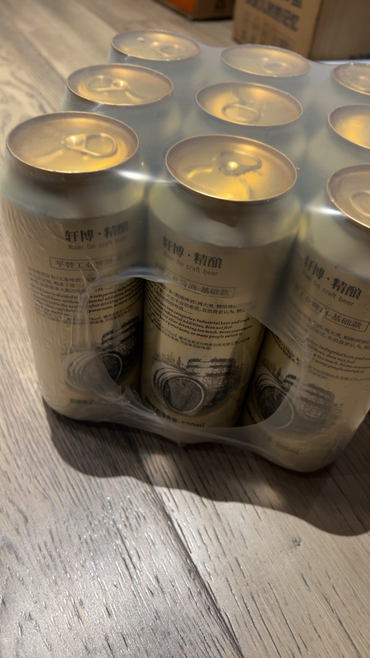 轩博精酿原浆啤酒整箱熟啤扎啤白啤500ml*9罐基础款晒单图