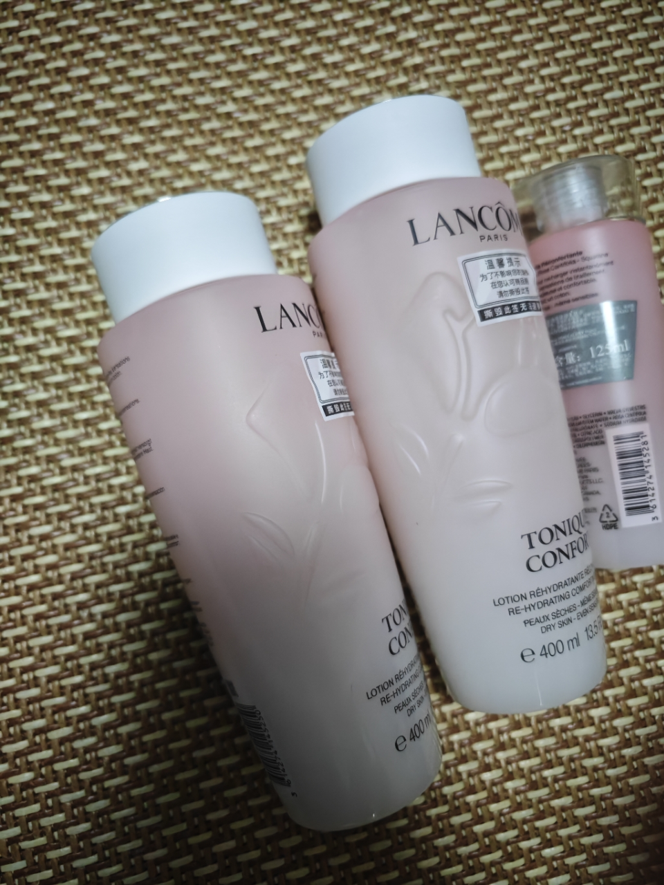 LANCÔME 兰蔻玫瑰露清滢柔肤粉水爽肤水400毫升干皮真爱补水保湿大粉水两瓶装+125ml中样晒单图