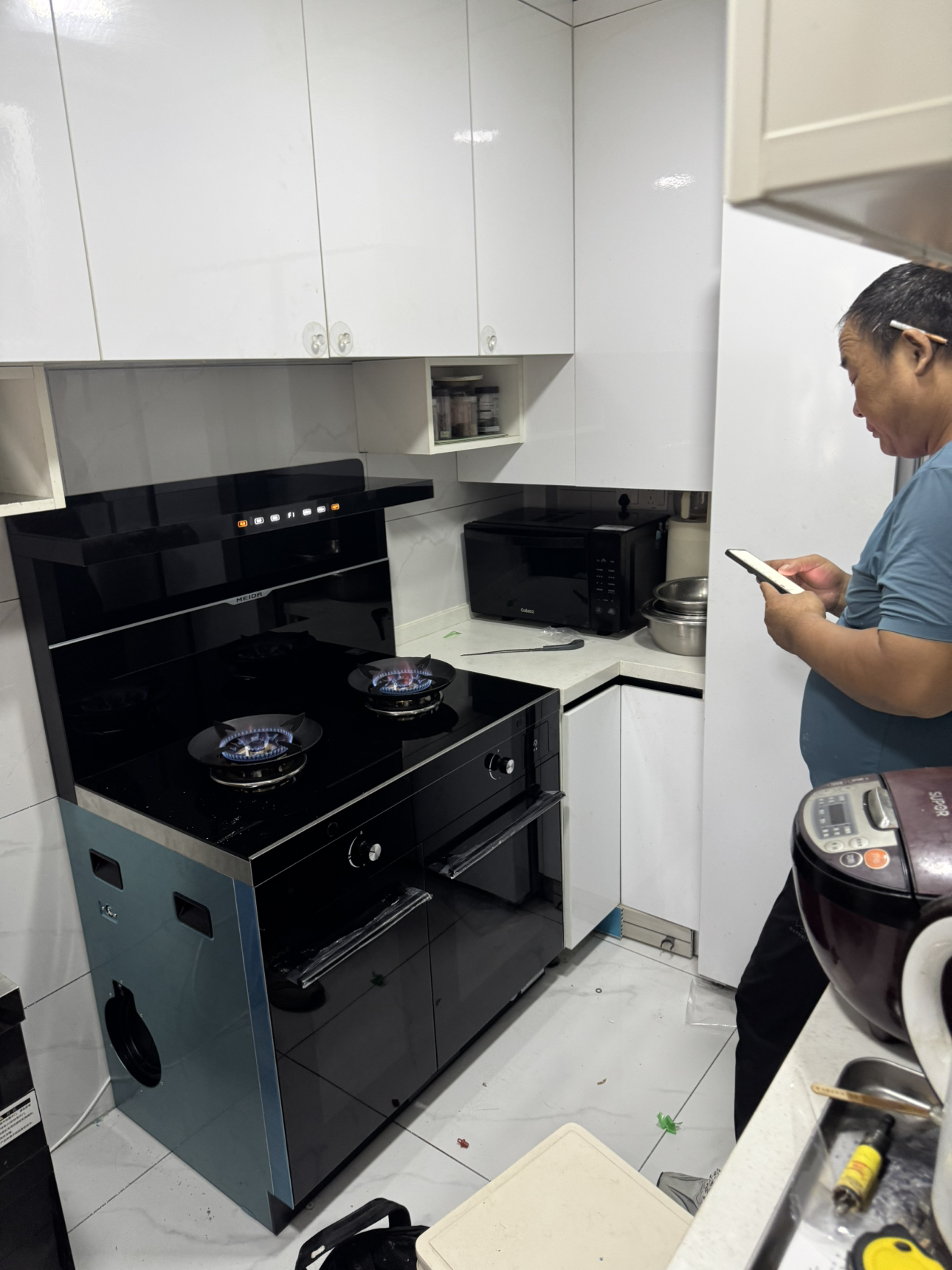 美大集成灶独立蒸烤一体式S909-MAX(970DZZK)变频降噪油烟机灶具烟灶大火力升级挥手智控烟灶套装 液化气晒单图