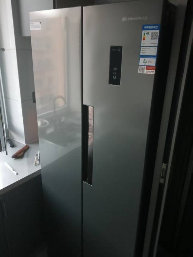 上菱 445升对开门冰箱 一级能效 风冷无霜 节能双变频离子净味养鲜家用大容量双开门电冰箱BSE445PWL丝蕴灰晒单图