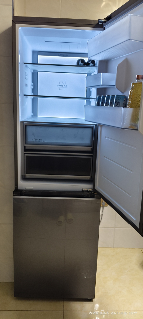 海尔(Haier)410升两门冰箱全空间保鲜科技 EPP超净 零距离自由嵌入式BCD-410WLHC214GXU1(灰)晒单图