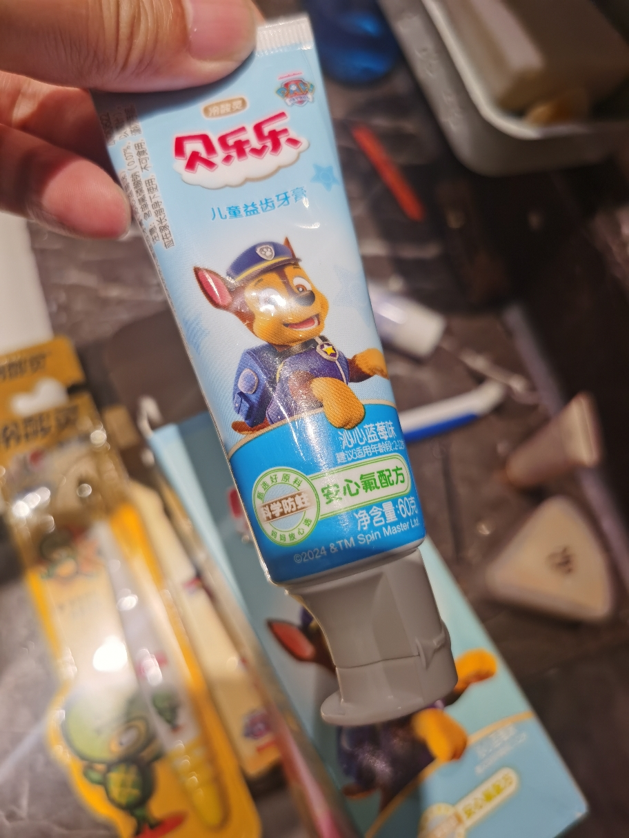 冷酸灵贝乐乐儿童益齿牙膏组合装( 蜜瓜60g+蓝莓60g+蜜桃60g) 换牙期儿童2-12岁牙膏水果味儿童牙膏晒单图