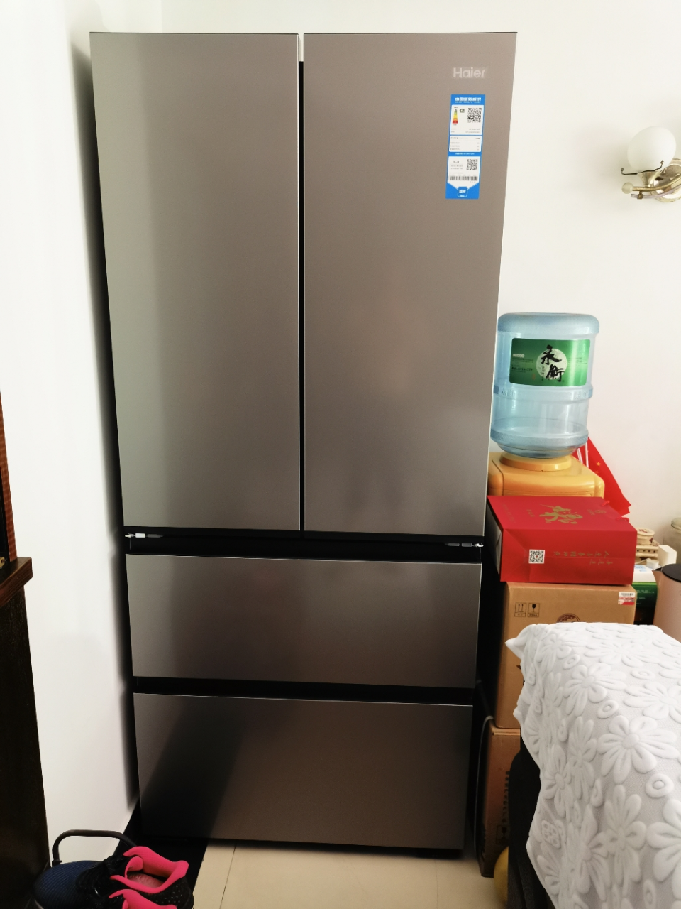 海尔(Haier) [小红花冰箱-绽放版]新品首发500L囤鲜容量594mm专业超薄BCD-500WGHFDEDH9U1晒单图