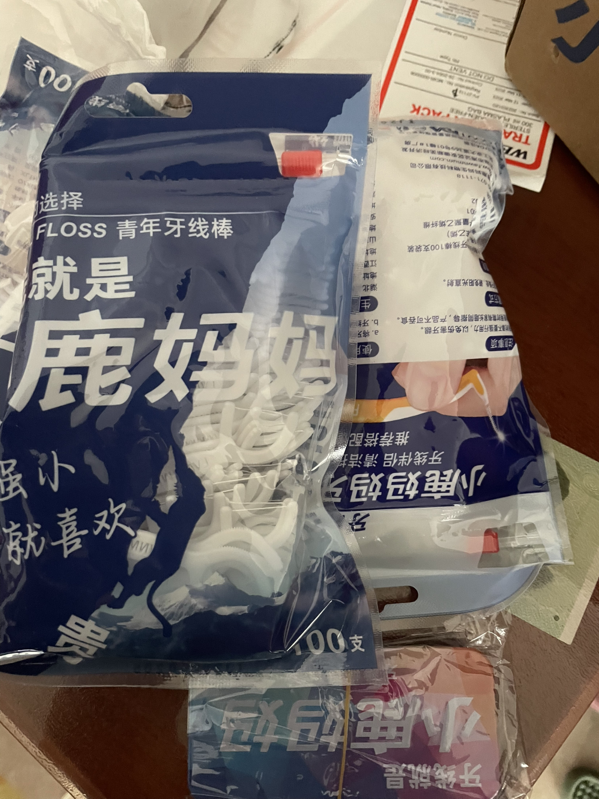 小鹿妈妈(FAWN MUM)青年款牙线袋装100支/袋*3袋晒单图