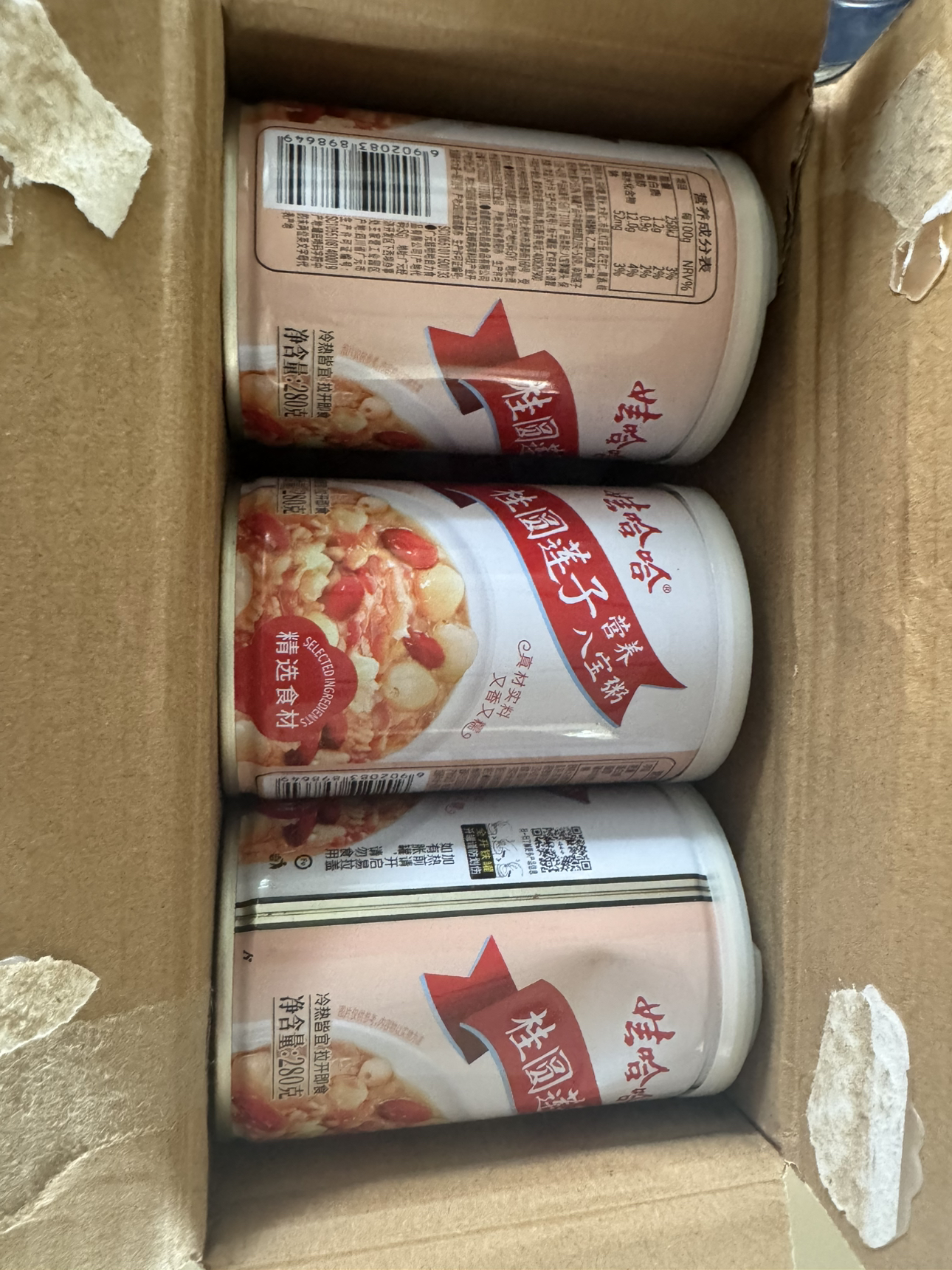 娃哈哈 桂圆莲子八宝粥 280g*12瓶晒单图