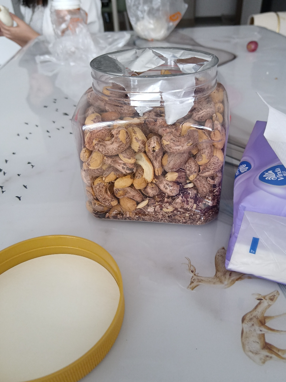 百草味-紫皮腰果500g 盐焗原味带皮坚果新货干果罐装晒单图