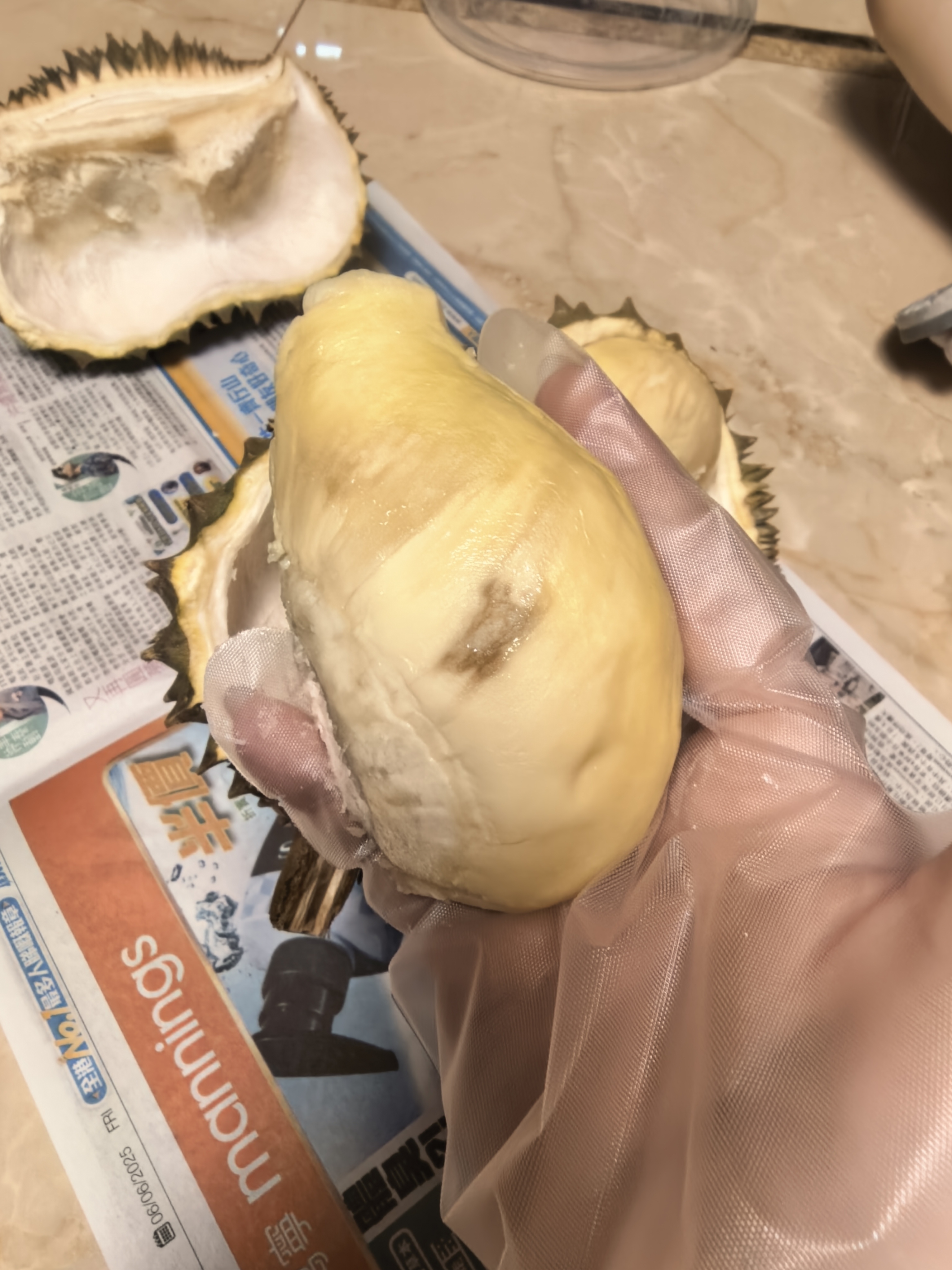 [熊猫鸟]泰国金枕榴莲 进口榴莲 1个装 4-5斤(包3房以上) 软糯香甜 新鲜水果晒单图