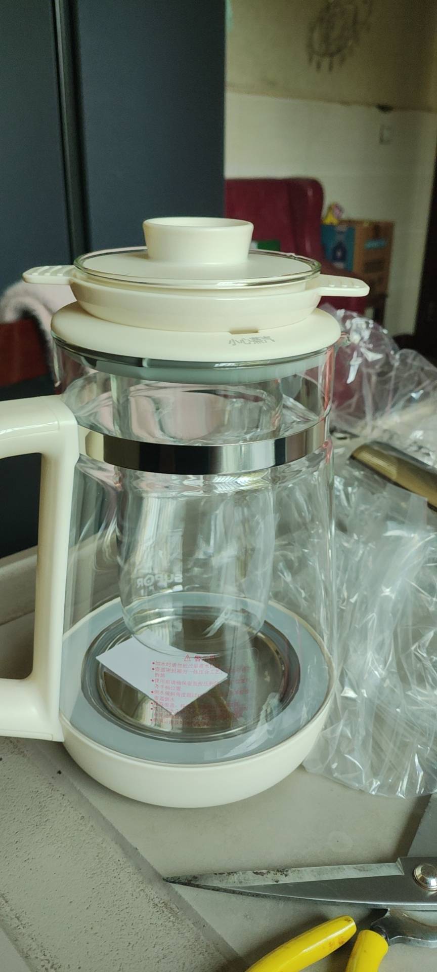 苏泊尔(SUPOR)养生壶煮茶器煮茶壶1.8L容量 保温花茶壶烧水壶玻璃面板带滤网 带炖盅 SW-18YQ39晒单图