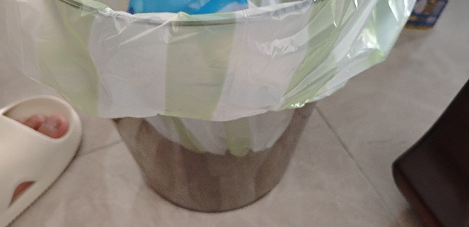 美丽雅 家用厨房卫生间双层加厚耐用彩条背心垃圾袋45*55cm*100入晒单图