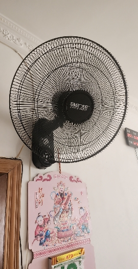 先科壁扇挂壁式电风扇家用客厅遥控壁挂式墙壁宿舍餐厅工业摇头挂扇大风力小型 18寸遥控款[1.5米电源线加长]晒单图