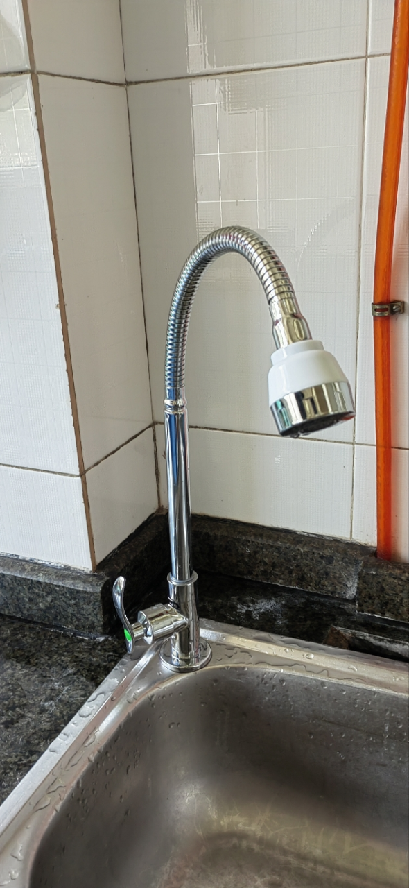 欧吉美 全铜龙头360°厨房阳台面盆单冷水万向龙头立式入墙式水龙头 OJM-6530入墙万向单冷晒单图