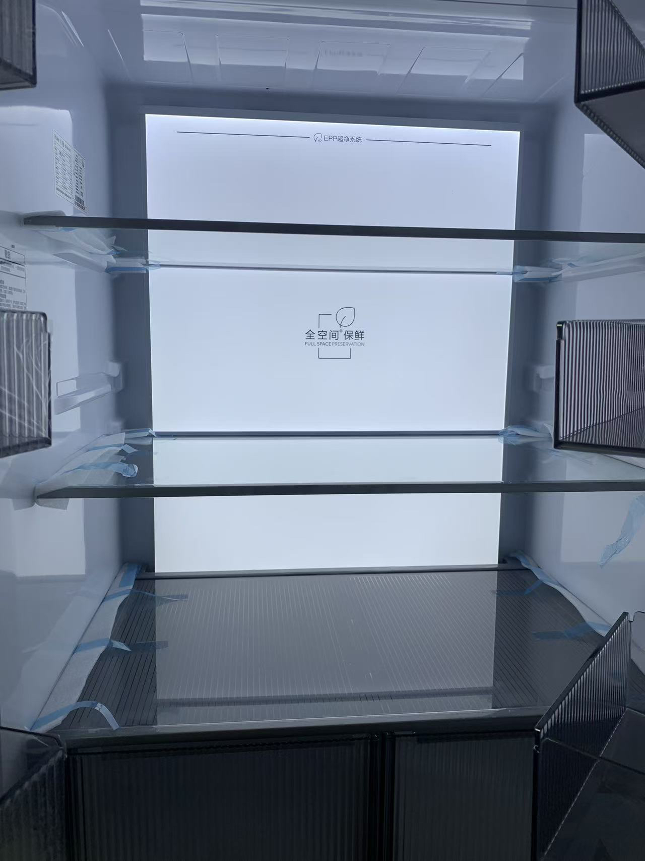 海尔(Haier)413升多门冰箱风冷自动除霜独嵌两用1级能效变频钢化玻璃面板BCD-413WGHFD1BSJU1(白)晒单图