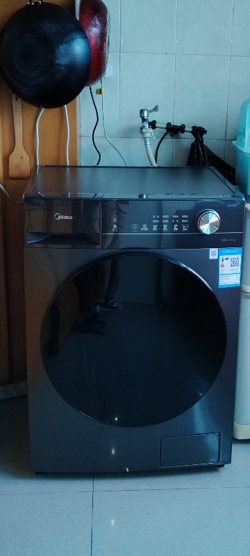 美的(Midea)全自动滚筒洗衣机10公斤家用大容量变频电机一级能效1.1高洗净比蒸汽除菌除螨简尚系列MG100V36T晒单图