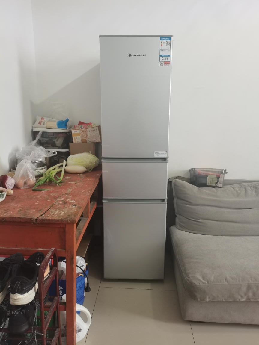 上菱200升三门冰箱 节能低音 高效保鲜 三门三温区 冷藏冷冻多门大容量小型家用电冰箱BMM200L铂银晒单图