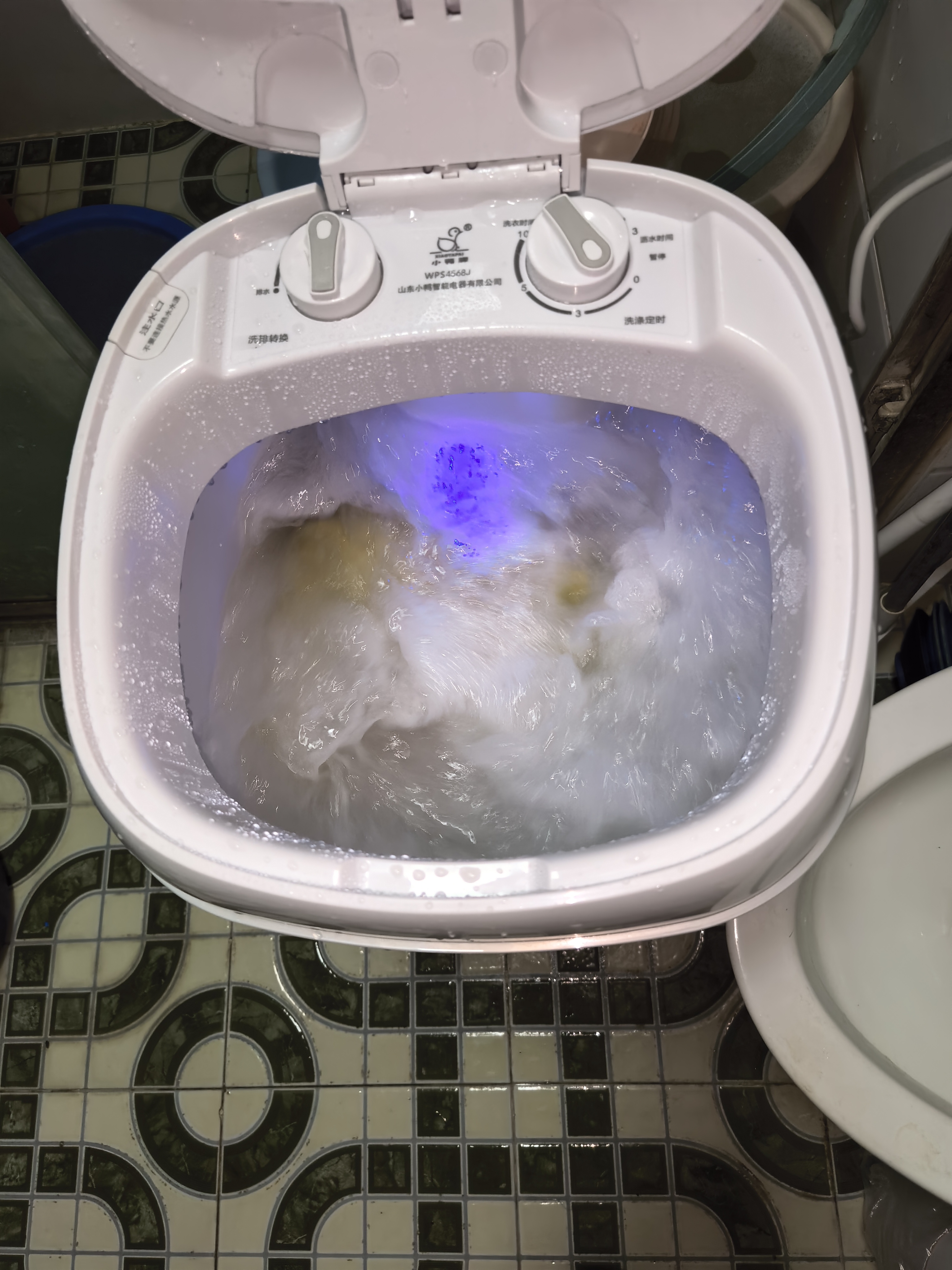 小鸭WPS4568J(白色)4.5公斤迷你洗衣机小型家用波轮半自动单桶母婴儿童宝宝内衣内裤专用(无臭氧款)晒单图