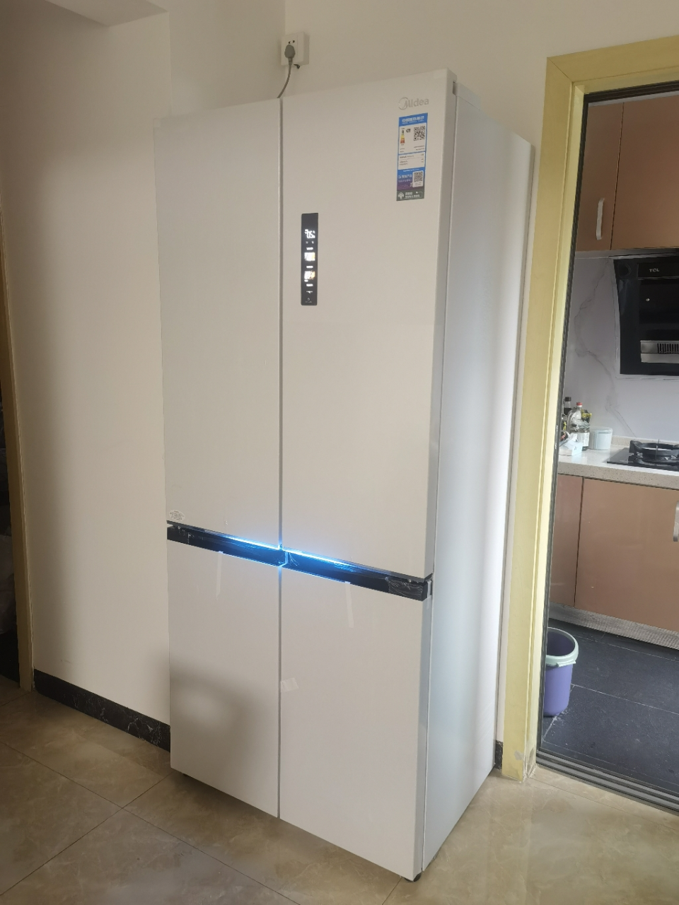 [自营]美的冰箱 十字对开冰箱 515升 一级能效 自动除霜 变频技术 净味杀菌MR-541WUSPZE曦云白晒单图