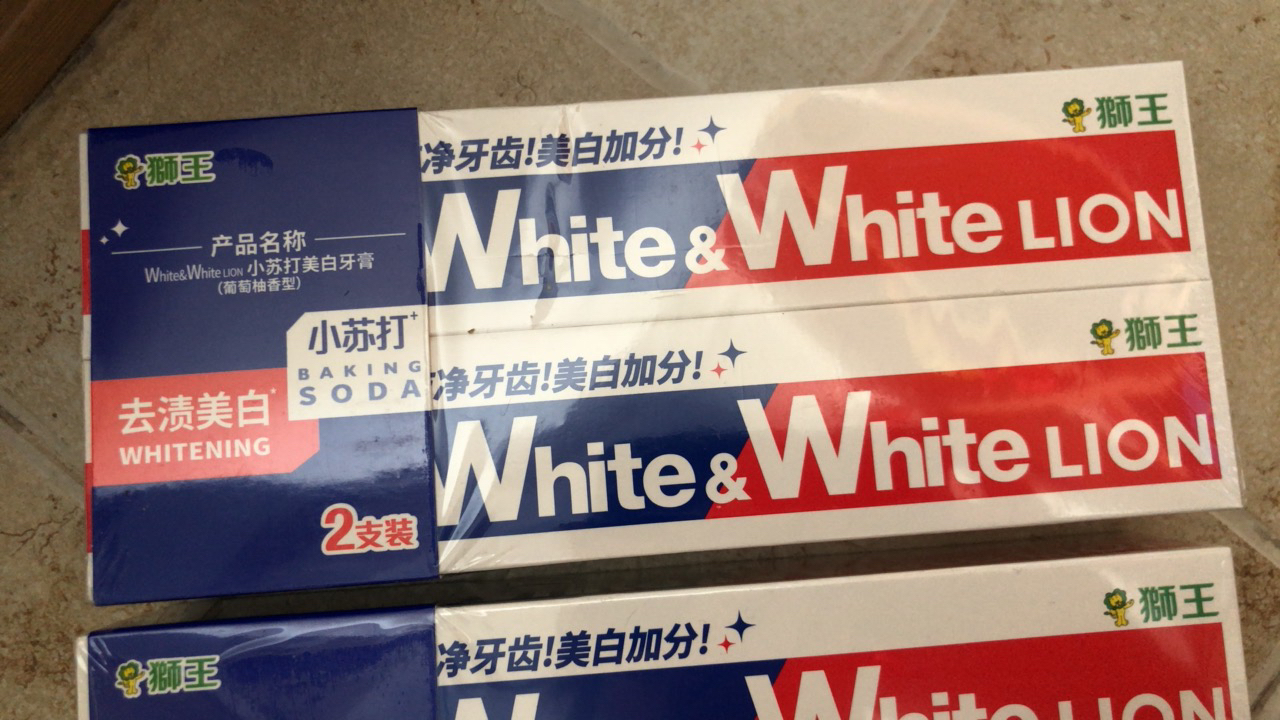 3支装狮王/Lion葡萄柚小苏打大白牙膏120g清新正品清洁晒单图