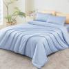 最生活四件套60S 全棉轻奢贡缎套件全棉床品四季用品 蓝色 全棉轻奢贡缎套件Z-8805 适合1.5m床晒单图