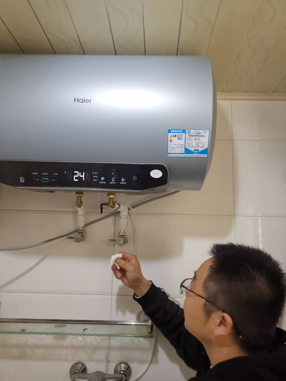 海尔(Haier)60升电热水器EC6002H-MA5U1 3300W变频速热 金刚无缝内胆 镁棒免更换 一级能效节能晒单图