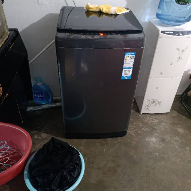 海尔(Haier)10公斤直驱变频神童1级能效钢化玻璃上盖全自动波轮洗衣机手搓洗纳米微泡净XQB100-BS50E晒单图