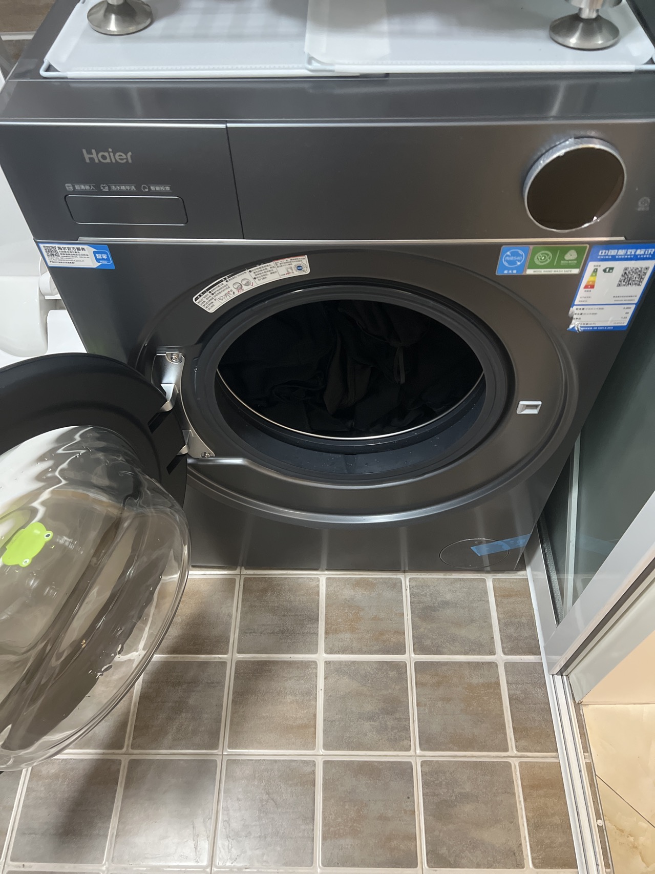 海尔(Haier)云溪4.0 12公斤 精华洗 1.23洗净比 紫外线除菌 一键智洗 滚筒洗衣机 SEU68BU1晒单图