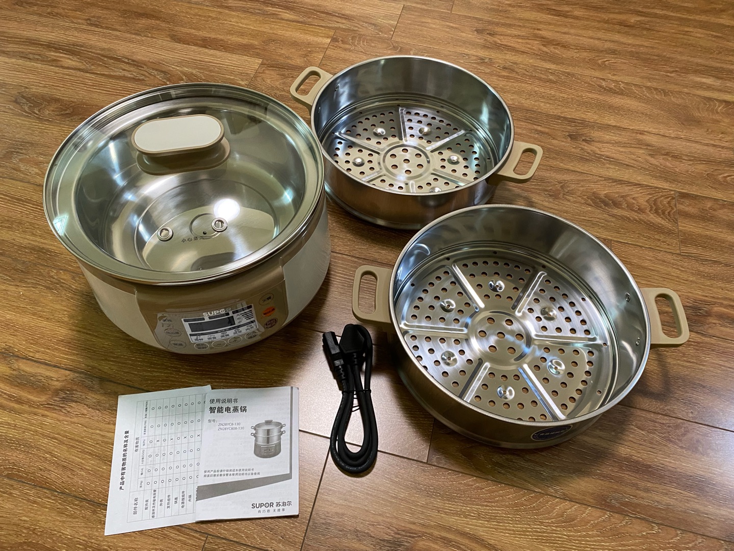 苏泊尔(SUPOR)电蒸锅 多功能电热锅电锅电煮锅电火锅三层大容量 ZN28YC808晒单图