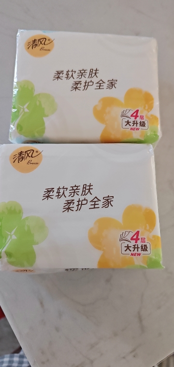 [AH]清风棉柔亲肤三叶草抽纸4层80抽*2包家用实惠装餐巾纸面巾纸卫生纸纸巾晒单图