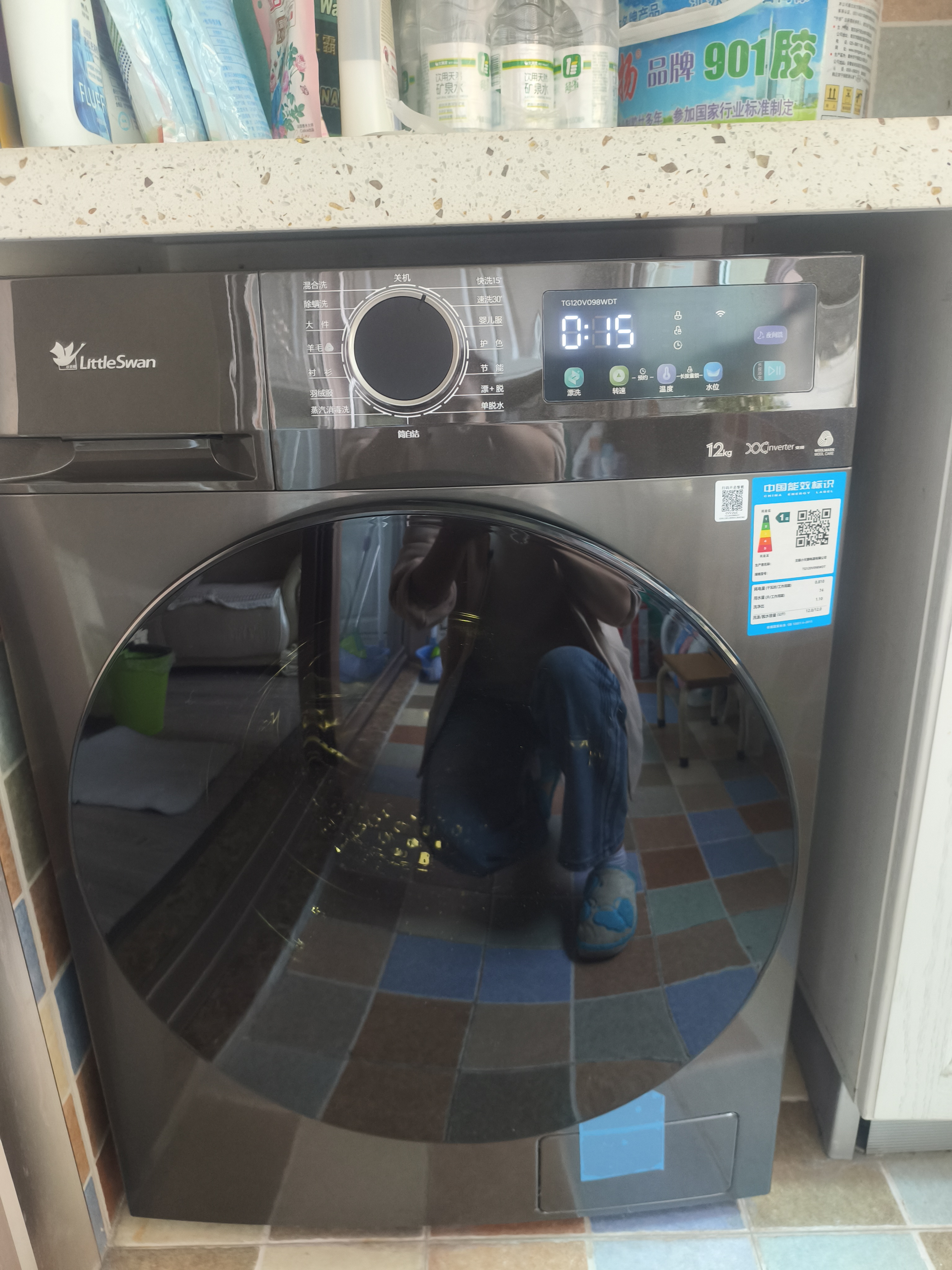 小天鹅(LittleSwan)滚筒洗衣机全自动家用12公斤大容量超薄节能内衣洗TG120V098WDT晒单图