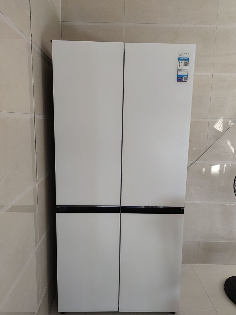美的冰箱BCD-603WUSGPZM月光白晒单图