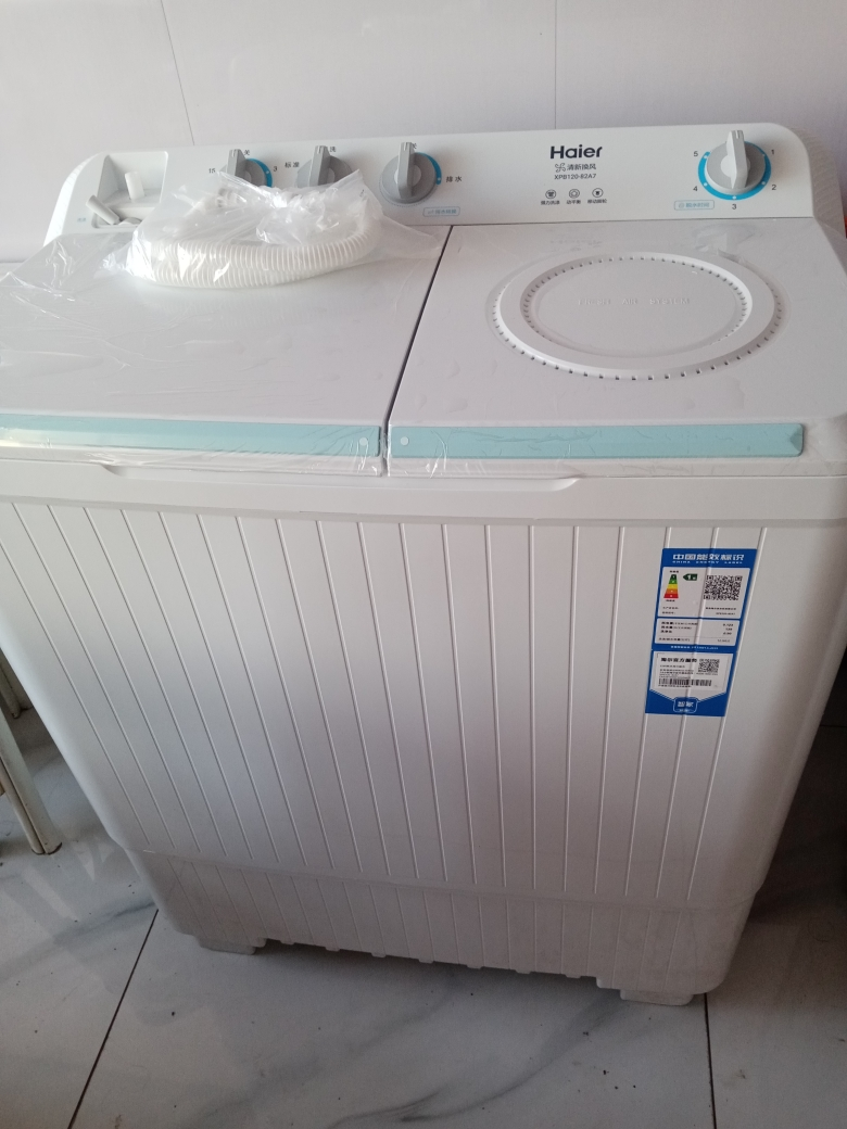 海尔(Haier) XPB120-82A7 12KG洗衣机半自动双缸双桶筒脱水机甩干机大容量家用双动力双杠波轮一级能效晒单图