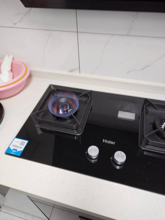 海尔(Haier)燃气灶天然气双灶 家用嵌入式台嵌两用 5.2kw猛火 63%一级能效 智能烟灶联动Q2BE58晒单图
