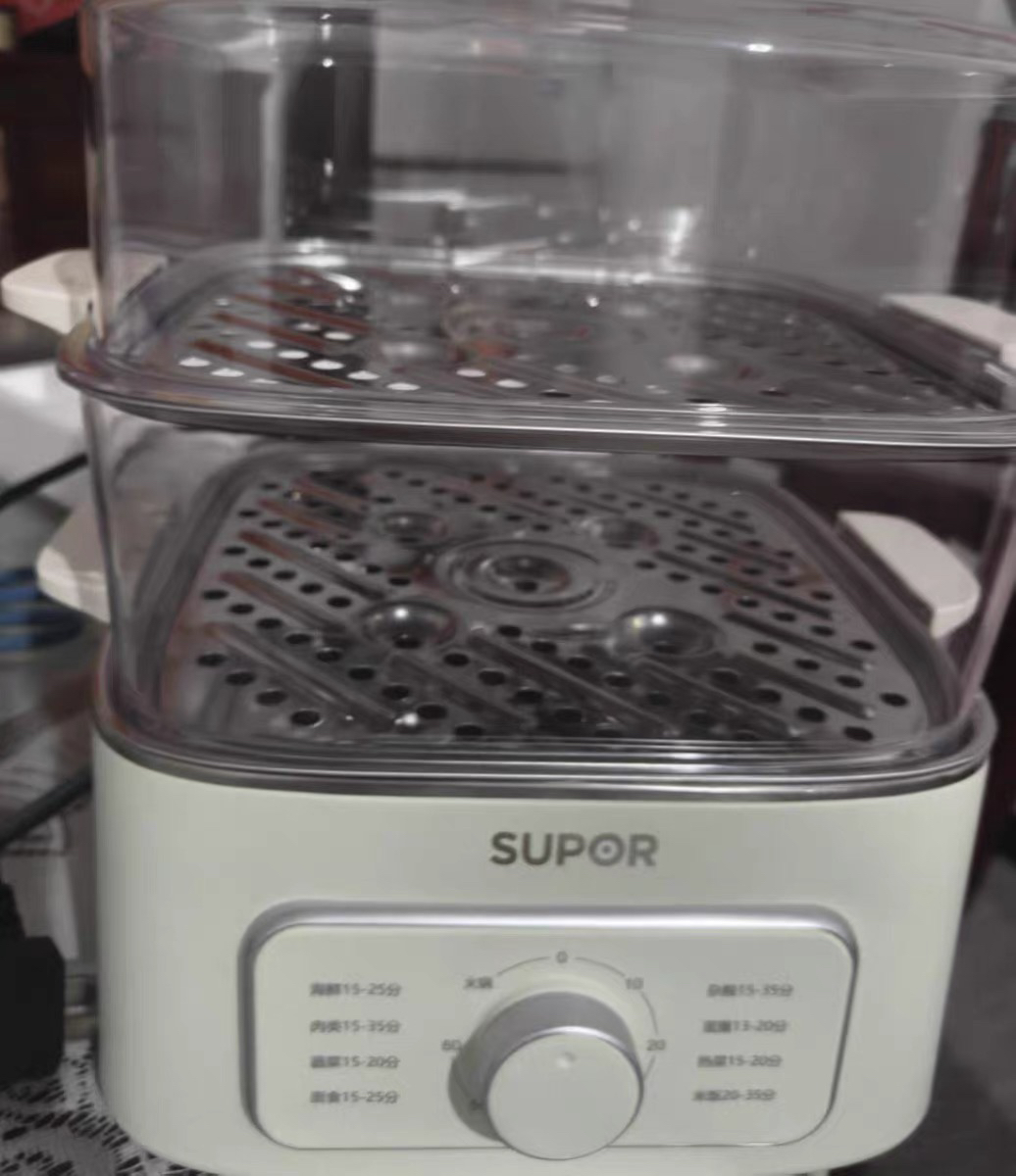 苏泊尔(SUPOR)电蒸锅家用电煮锅三层多功能透明可视化9.3L大容量蒸笼不锈钢蒸ZN23FK930晒单图