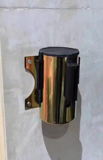 冀有容-不绣钢壁挂式伸缩带 警示标识警戒隔离带 规格:10m 单位:套(默认红带,颜色内容可定制)晒单图