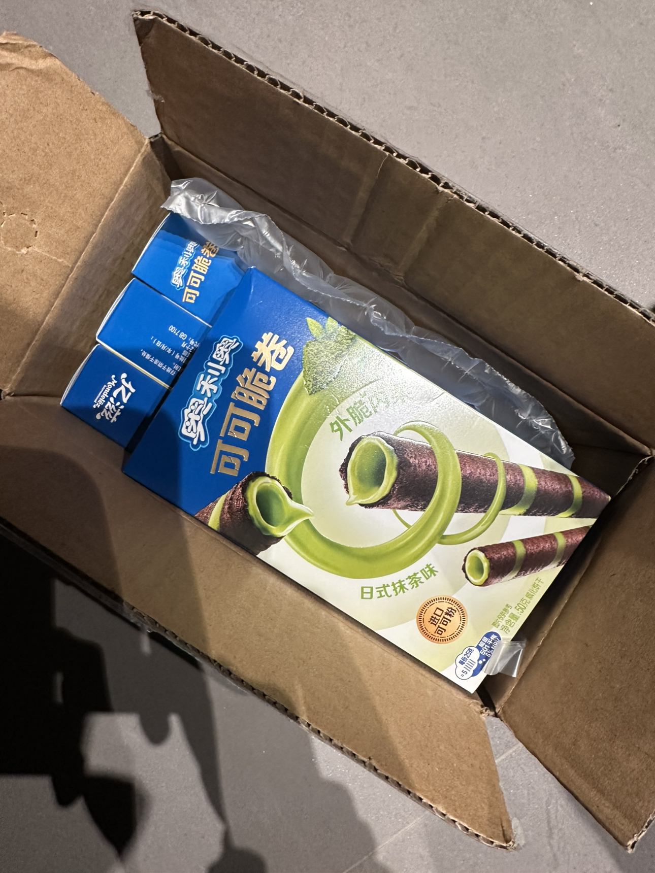 奥利奥可可脆卷50g*4盒夹心蛋卷威化饼干休闲零食品小吃下午茶[抹茶味+香草味]晒单图