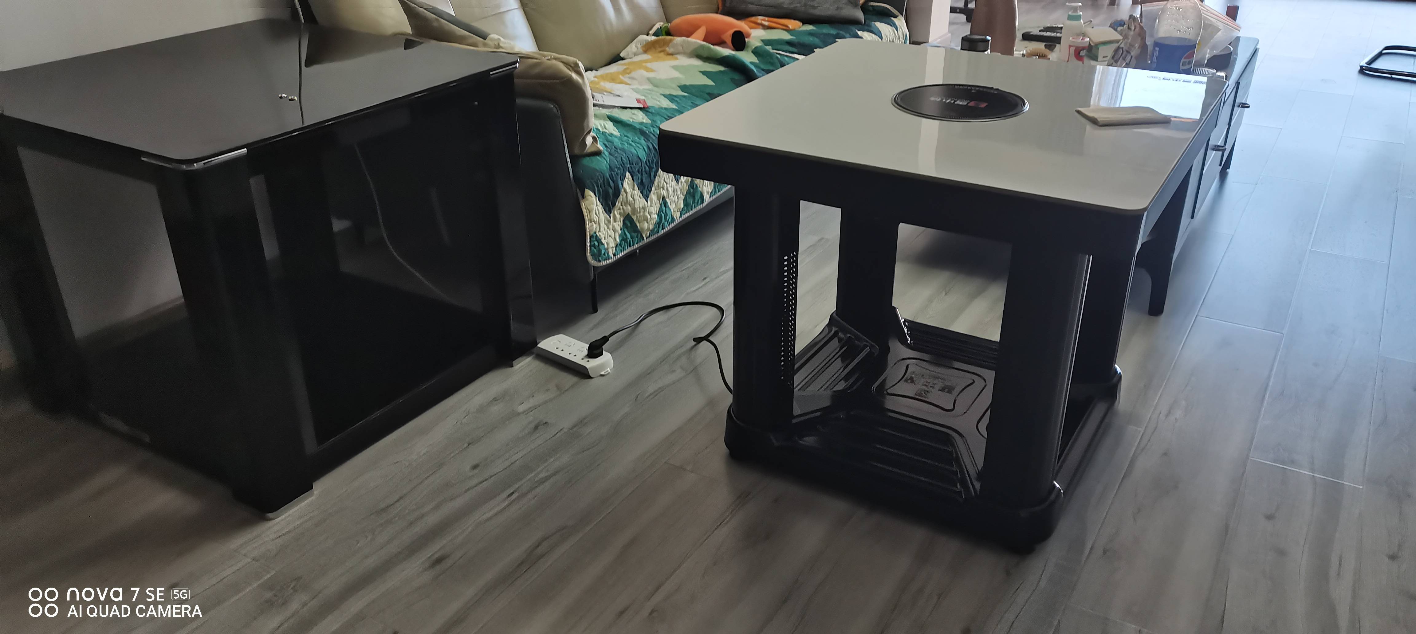 雪中情电暖桌正方形取暖桌电炉家用电烤桌电暖炉多功能电炉桌烤火桌子节能电烤炉取暖电热桌烤火炉取暖器 墨石白80*80*69晒单图