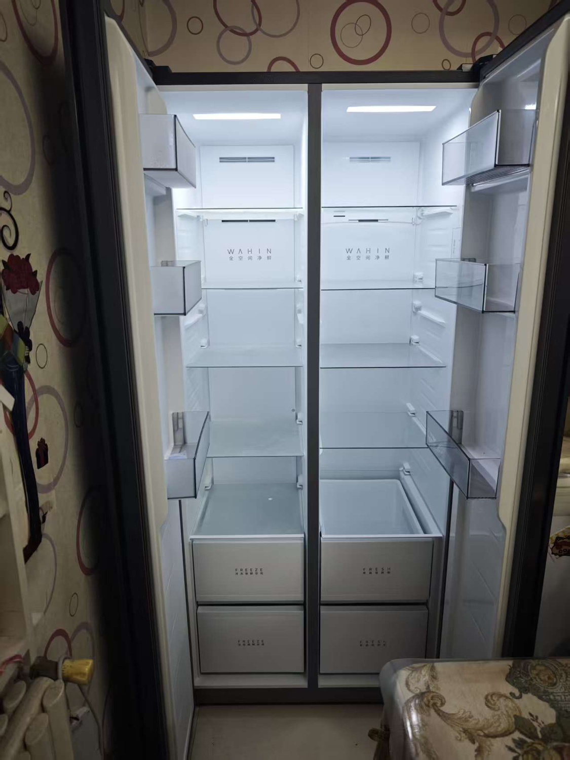 美的出品华凌冰箱[国家补贴20%]大容量双开门对开门一级能效风冷无霜节能家用超薄电冰箱HR-640WKP晒单图