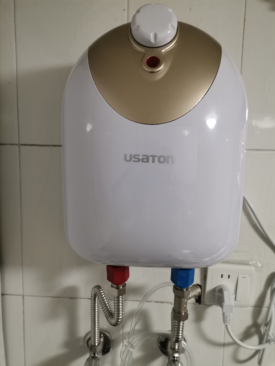 阿诗丹顿小厨宝即热水龙头家用厨房电热水器1000W 速热节能KX05 白色下出水晒单图