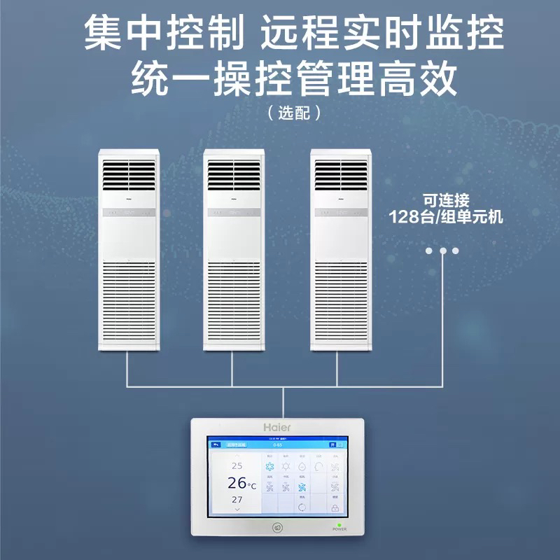 海尔中央空调5匹柜机KFRd-120LW/5YQF82 动力强劲 高效节能健康舒适 除菌自清洁 防直吹晒单图