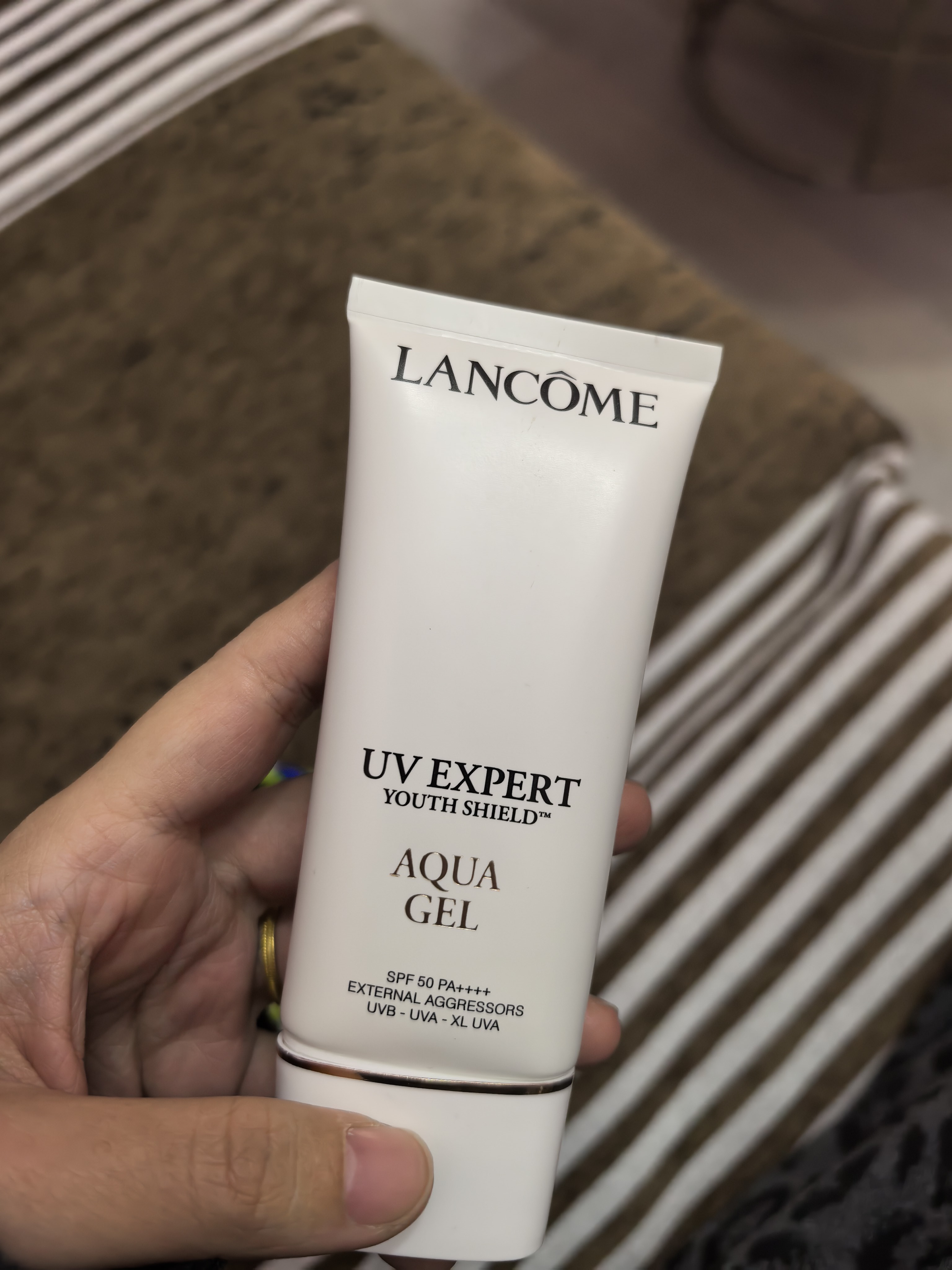 法国(Lancome)兰蔻水漾轻透隔离露UV小白管空气感防晒霜SPF50柔皙轻透防晒霜50ml (清爽型)晒单图