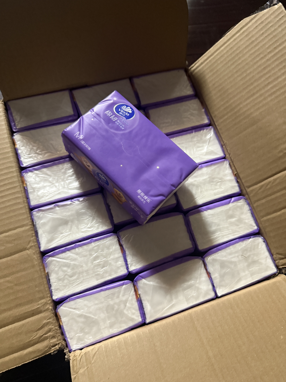 [熊出没联名]维达棉韧立体美4D压花抽纸3层M码90抽18包 家用实惠装餐巾纸面巾纸卫生纸纸巾(新旧包装交替发货)晒单图