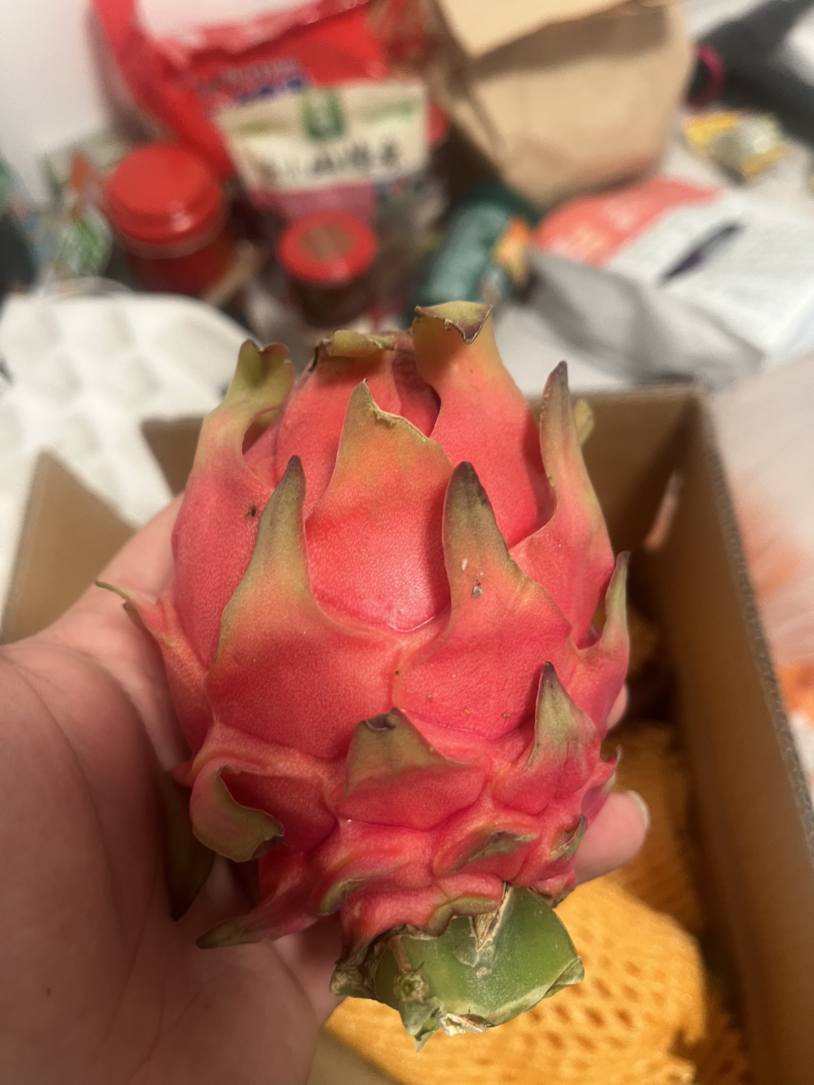 [苏鲜生]云南金都一号红心火龙果 净重4.8斤 中果 箱装 热带水果 当季新鲜水果晒单图