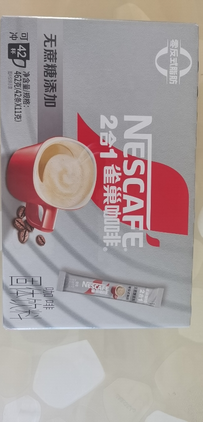 雀巢咖啡2合1无蔗糖添加即溶咖啡速溶咖啡粉提神42条盒装晒单图