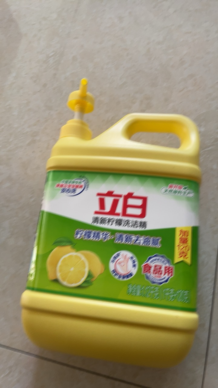 立白清新柠檬洗洁精1.12kg*2桶轻松去油清新去味食品用不伤手果蔬放心洗晒单图