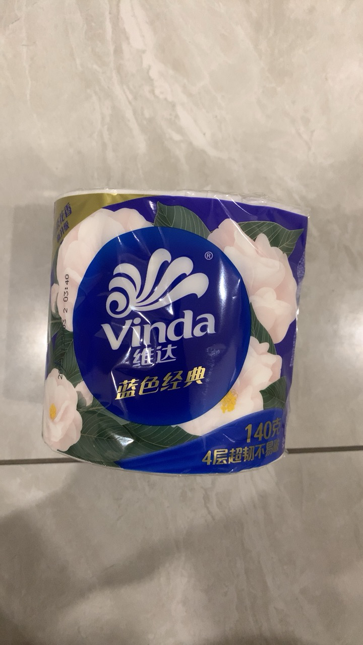 维达蓝色经典山茶花香卷纸4层140g24卷 家用实惠装有芯卷筒纸巾厕纸(整箱销售)(新旧包装交替发货)晒单图