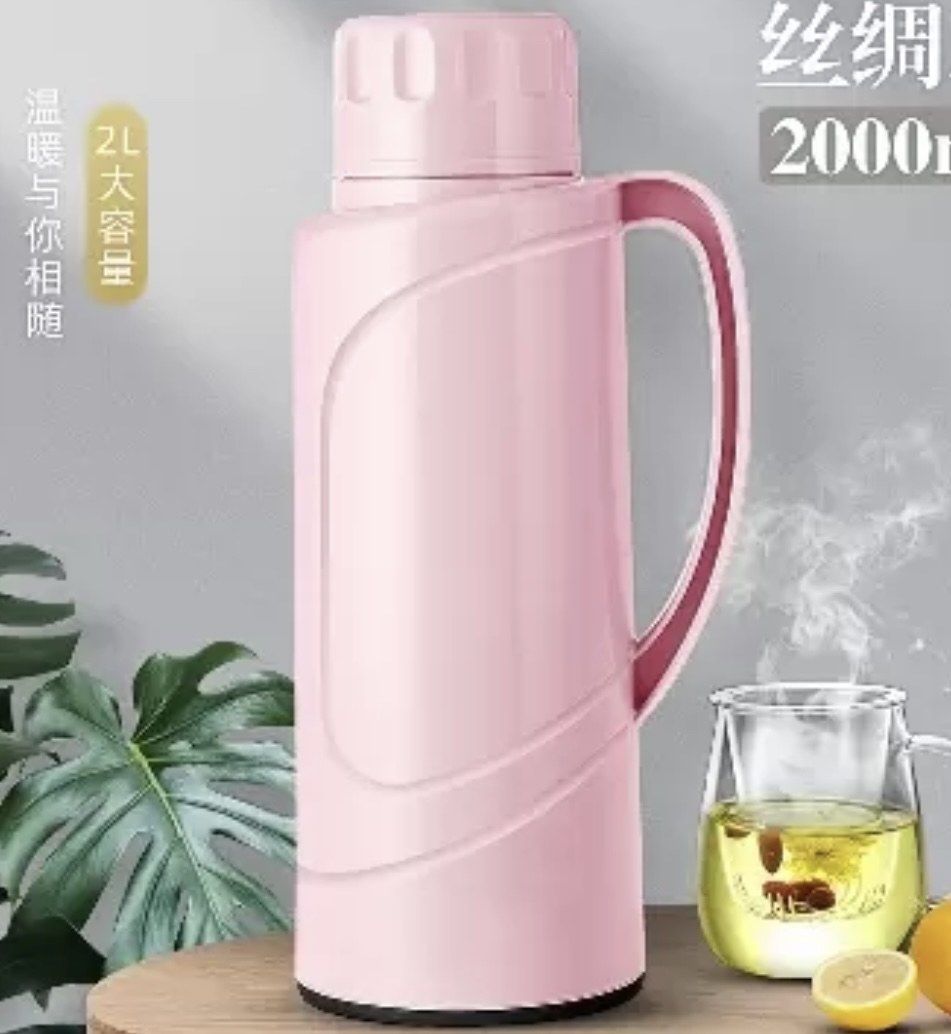JEKO&JEKO 保温壶户外家用热水瓶暖水壶大容量开水瓶玻璃内胆保温瓶暖壶宿舍保温杯2L粉色 SWH-1602晒单图