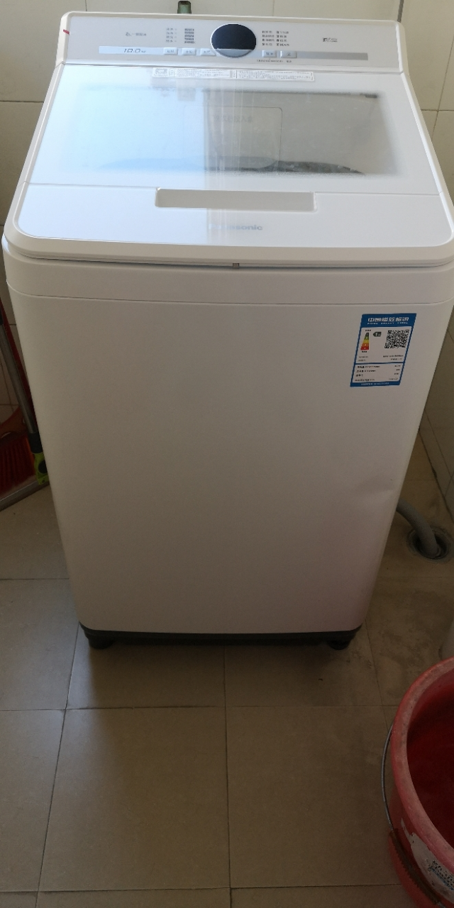 松下全自动波轮洗衣机XQB100-U1F1 10kg悦光白一级能效洗涤不锈钢内桶晒单图