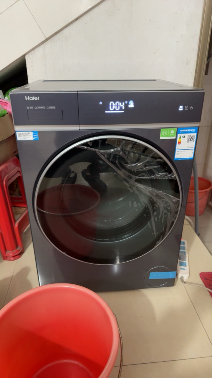 海尔(Haier)云溪系列 直驱变频 活水精华洗 滚筒洗衣机 智能投放 大筒径 XQG100-BLDE566BU1晒单图