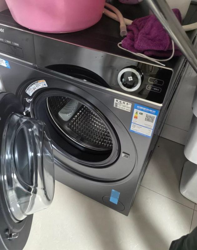 海尔(Haier)云溪4.0 12公斤 精华洗 1.23洗净比 紫外线除菌 一键智洗 滚筒洗衣机 SEU68BU1晒单图